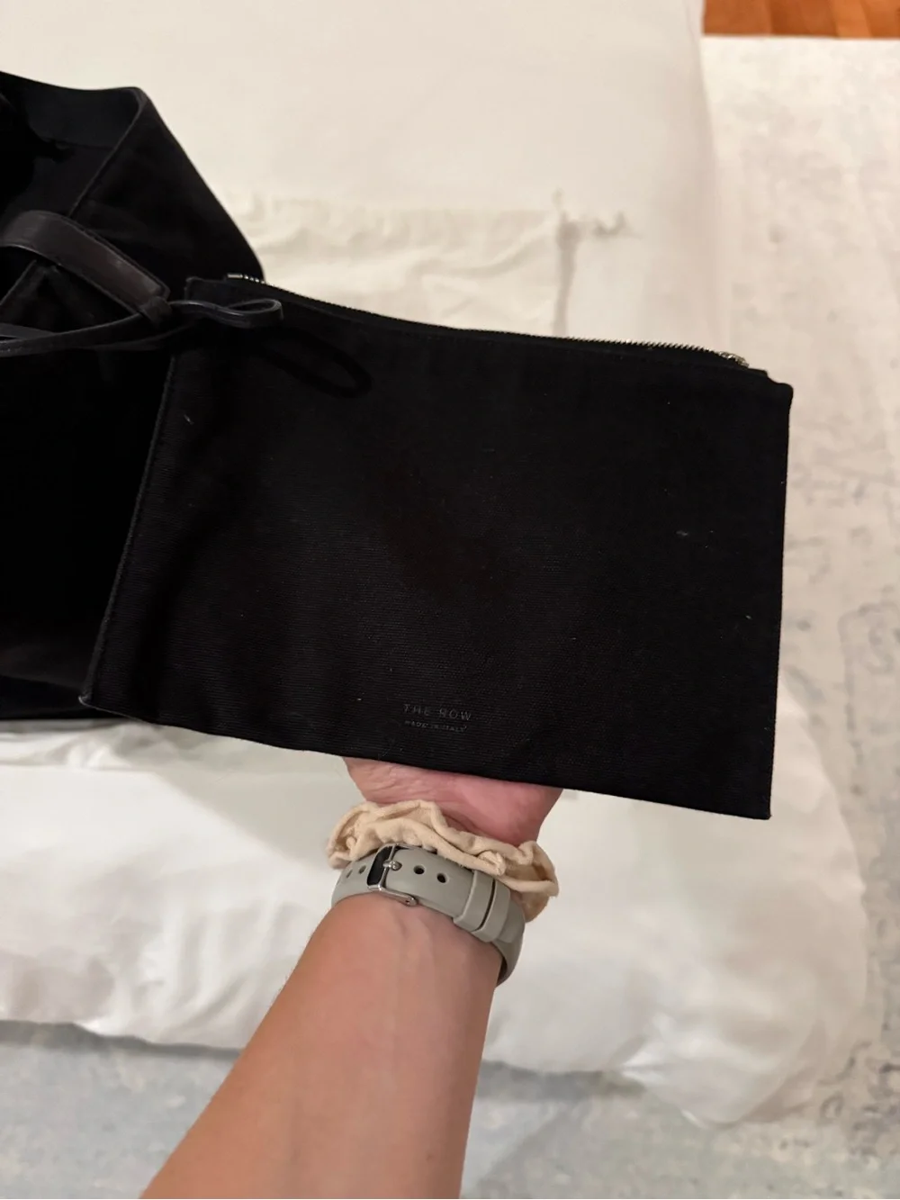 The Row Large N/S Park Tote Bag Black Canvas